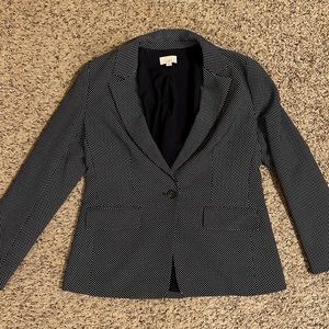 LOFT Navy Polka Dot Blazer